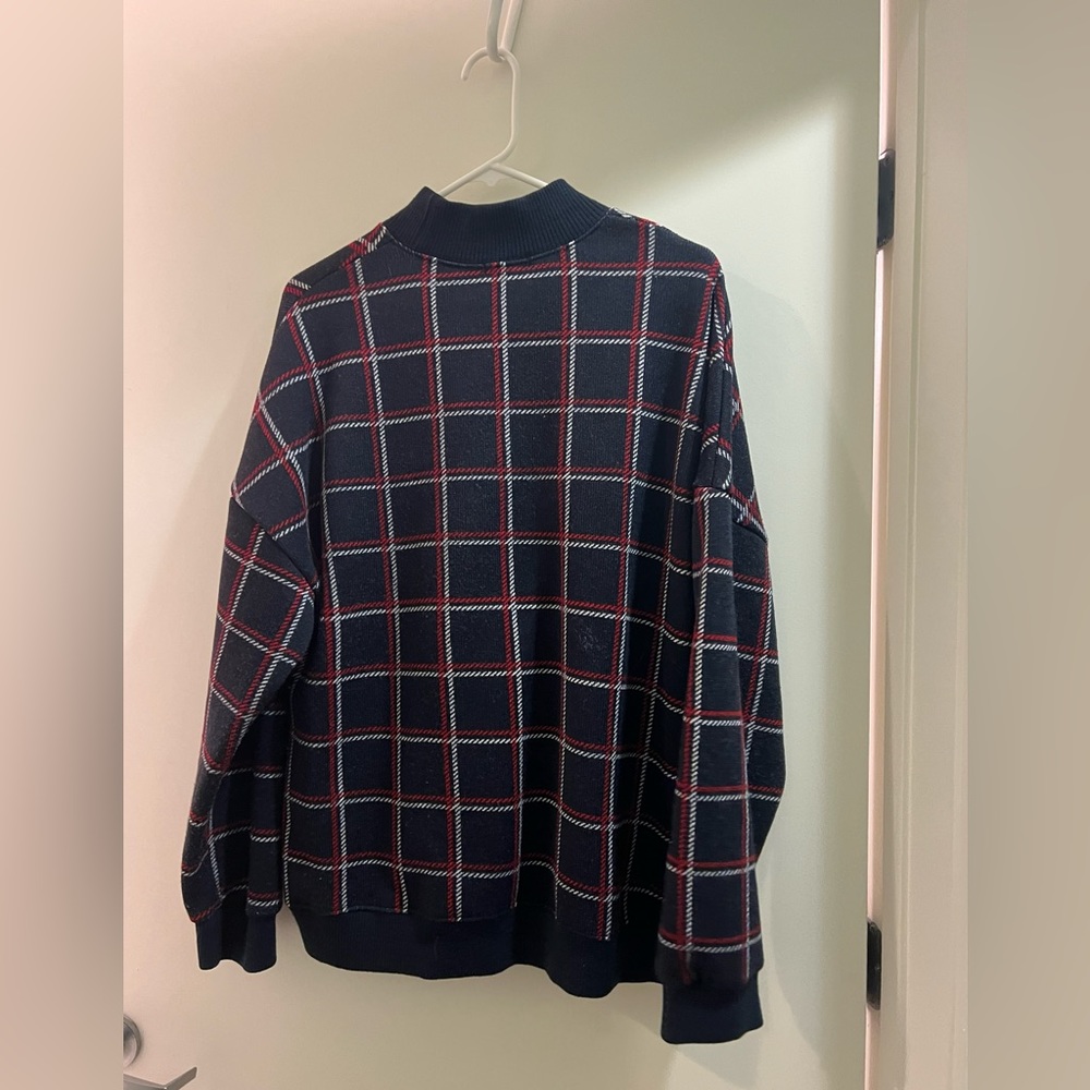 Navy checkered sweater